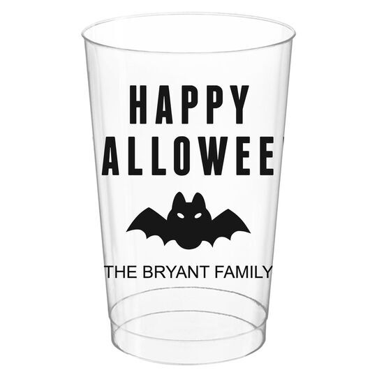 Happy Halloween Bat Clear Plastic Cups
